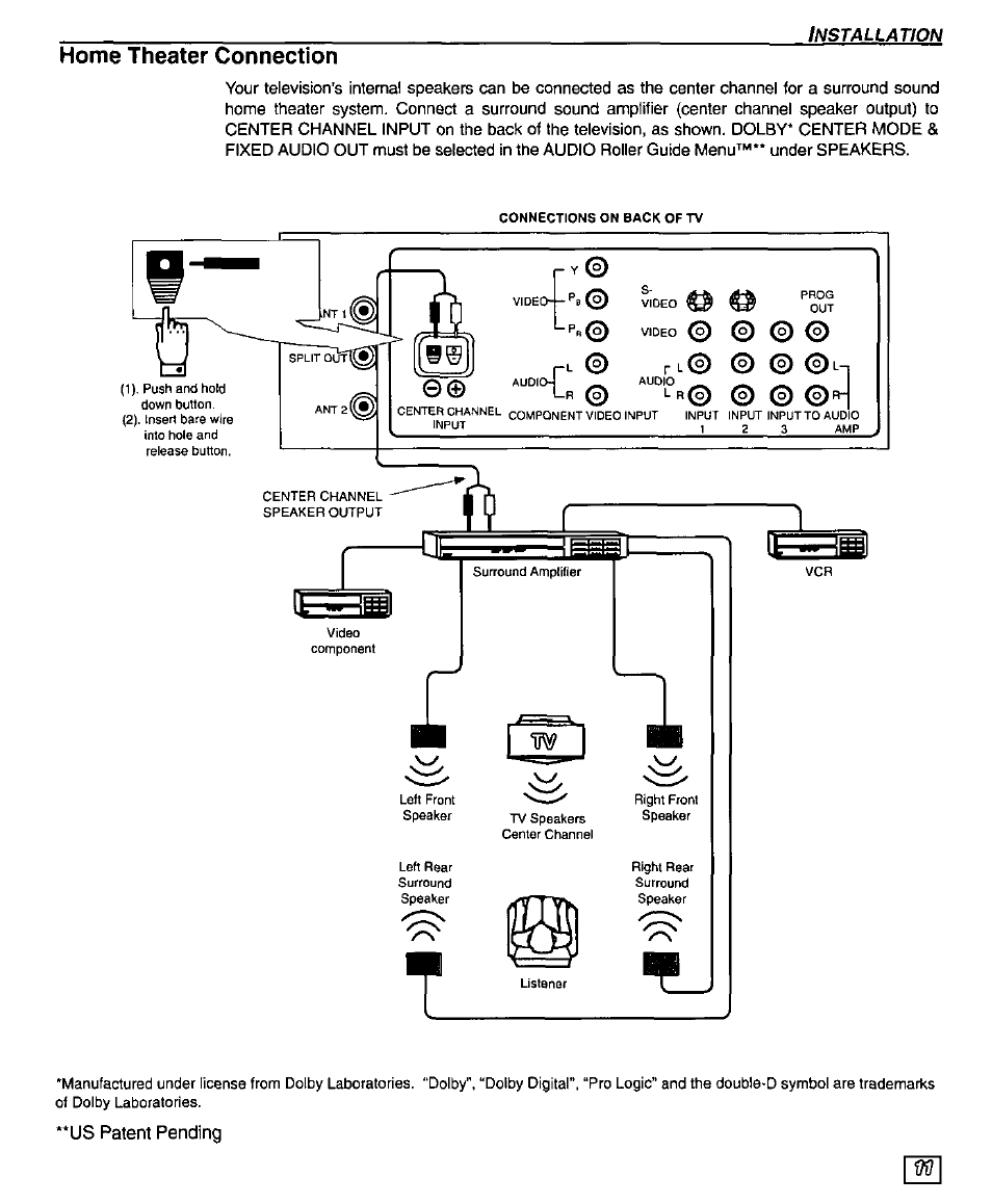 Home theater connection | Panasonic CT-32SX30 User Manual | Page 13 / 56