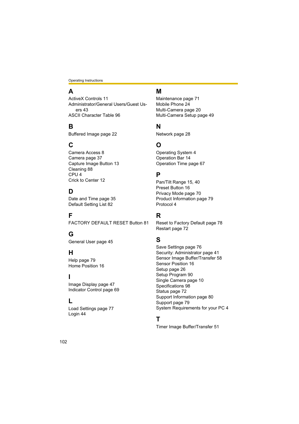 Panasonic BL-C10A User Manual | Page 102 / 104