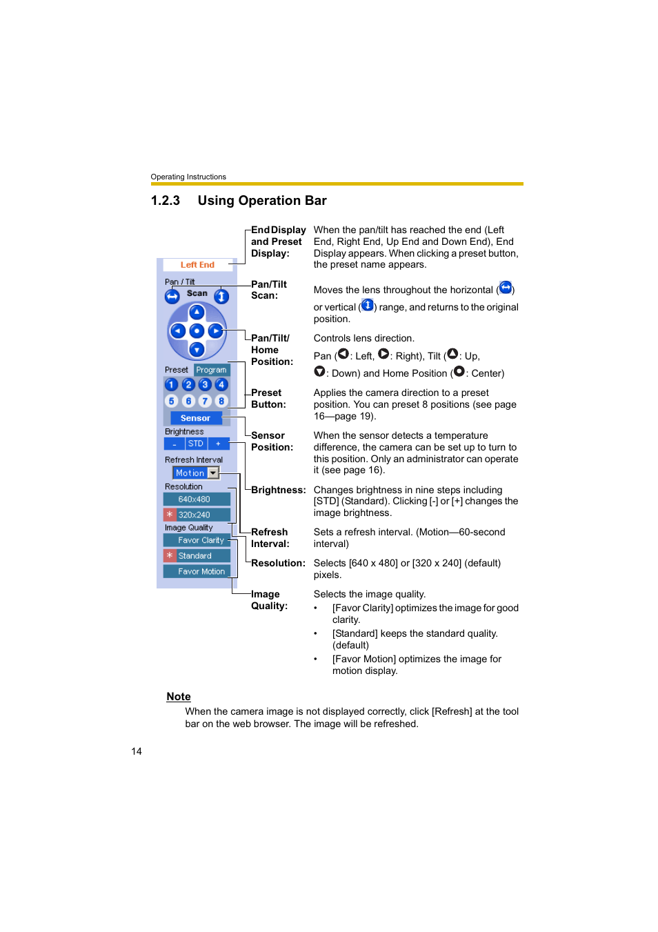 3 using operation bar, Ge 14) | Panasonic BL-C10A User Manual | Page 14 / 104