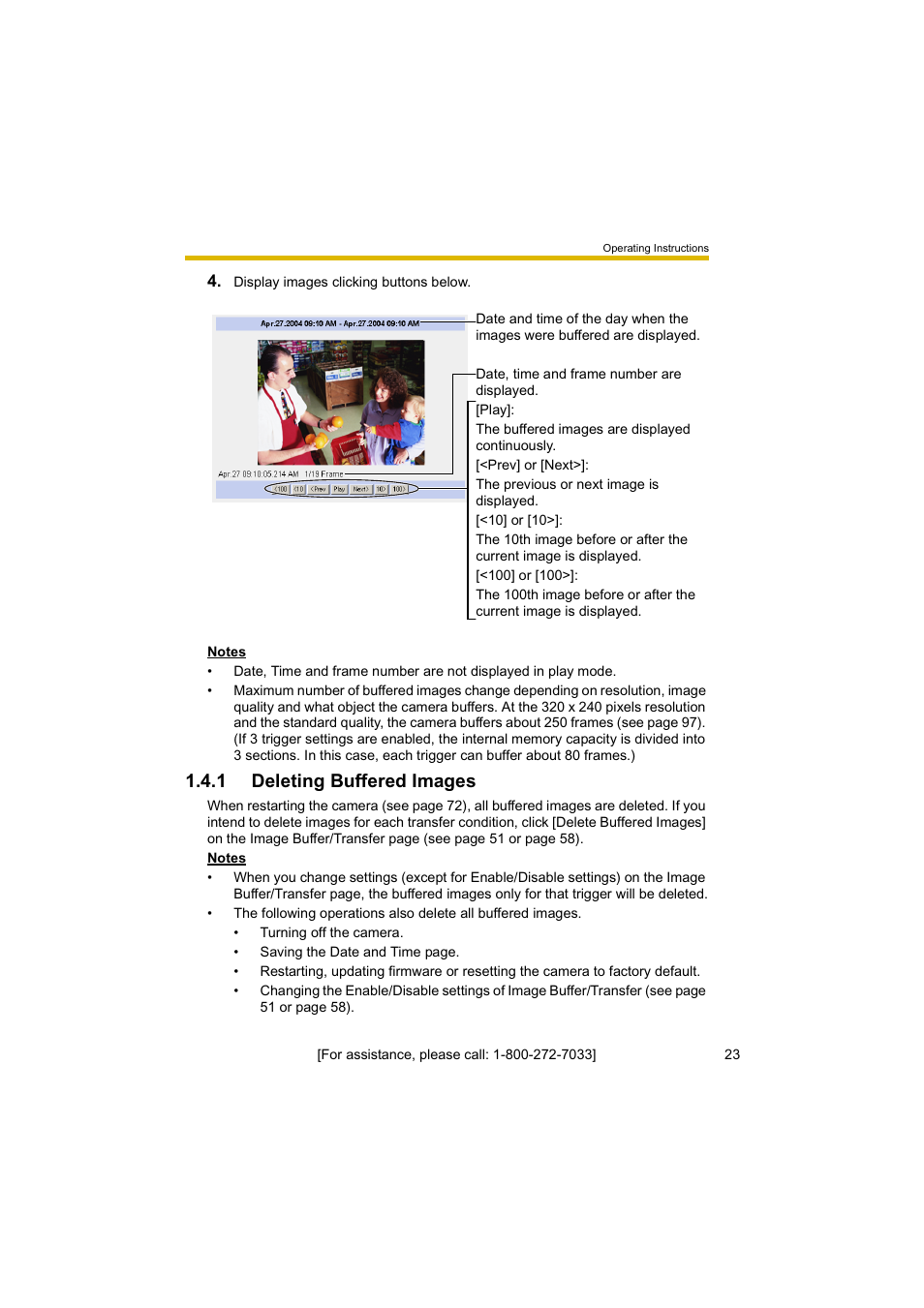 1 deleting buffered images | Panasonic BL-C10A User Manual | Page 23 / 104