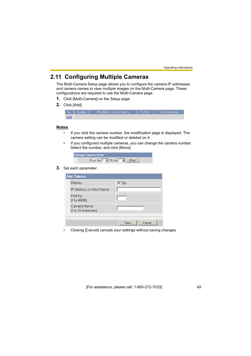 11 configuring multiple cameras | Panasonic BL-C10A User Manual | Page 49 / 104