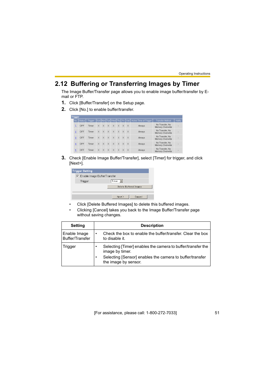 12 buffering or transferring images by timer, Ge 51 o, 51 o | Panasonic BL-C10A User Manual | Page 51 / 104