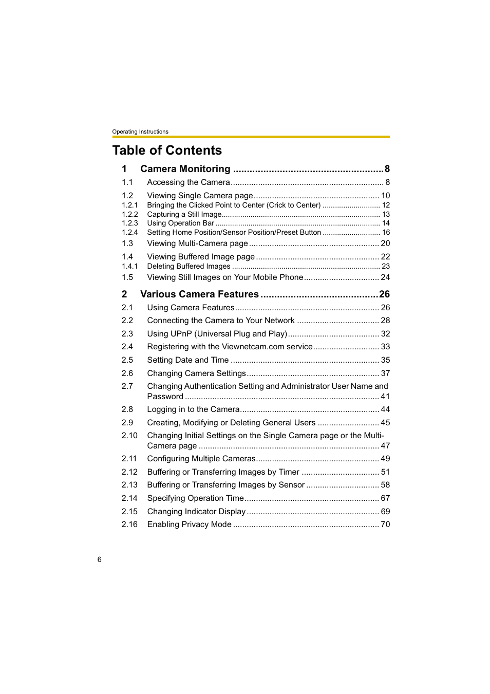 Panasonic BL-C10A User Manual | Page 6 / 104