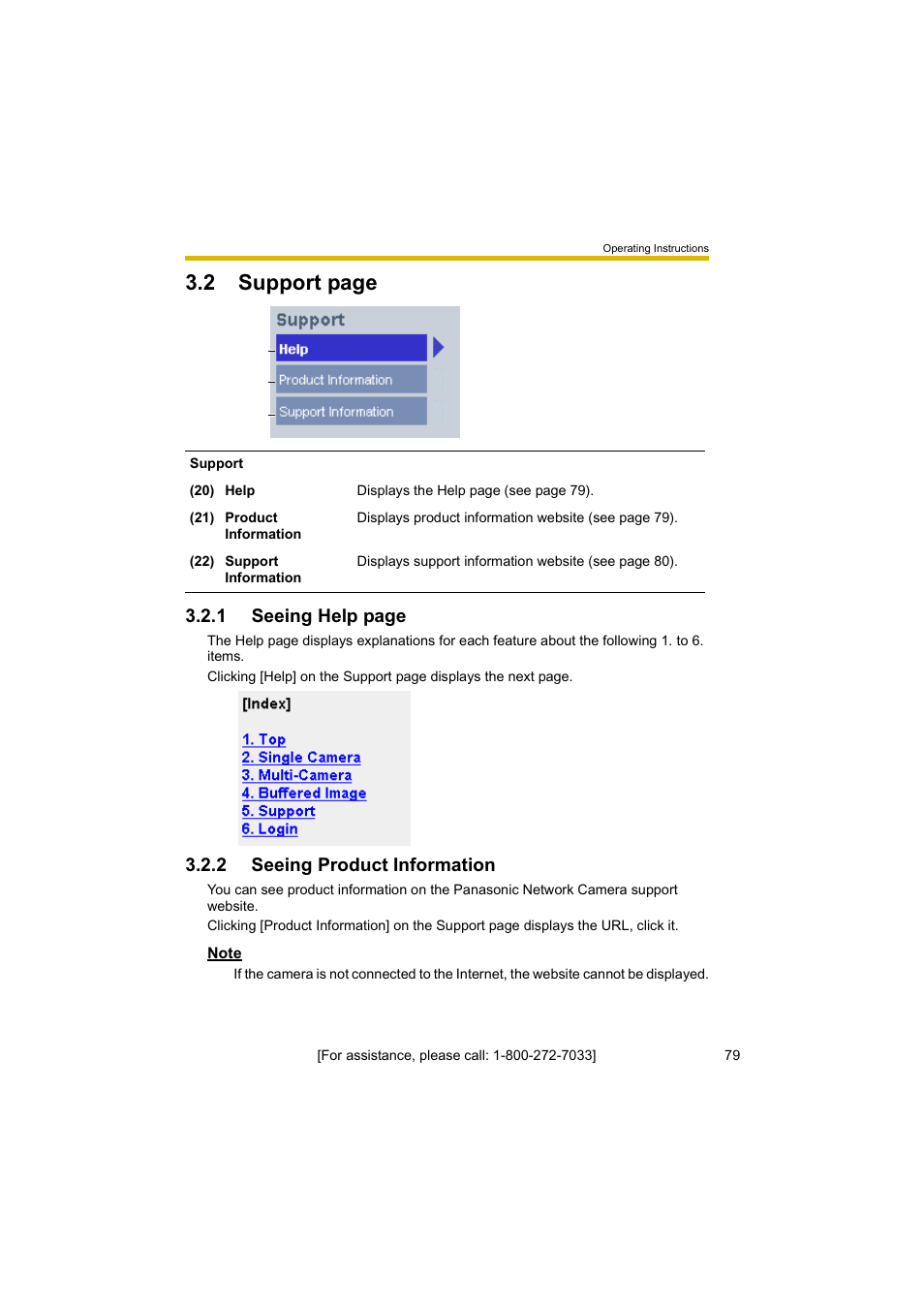 2 seeing product information, 2 support page | Panasonic BL-C10A User Manual | Page 79 / 104