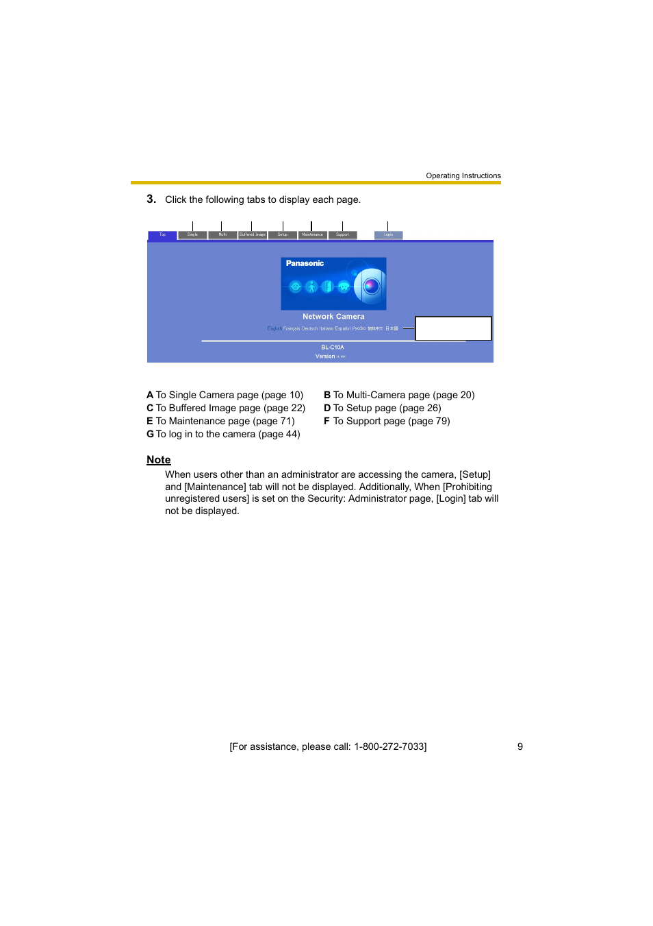Panasonic BL-C10A User Manual | Page 9 / 104