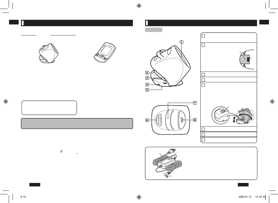 Preparations prior to taking measurements, Parts identification | Panasonic EW3153 User Manual | Page 11 / 36