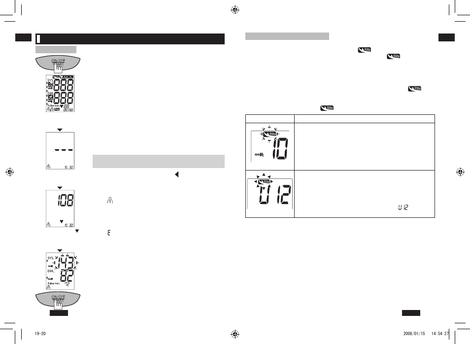 Taking a reading | Panasonic EW3153 User Manual | Page 20 / 36