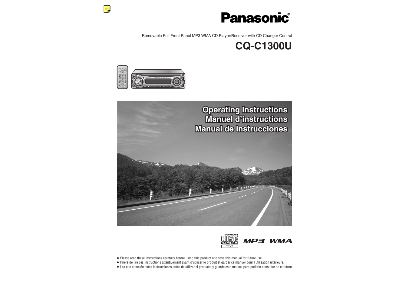 Panasonic CQ-C1300U User Manual | 21 pages