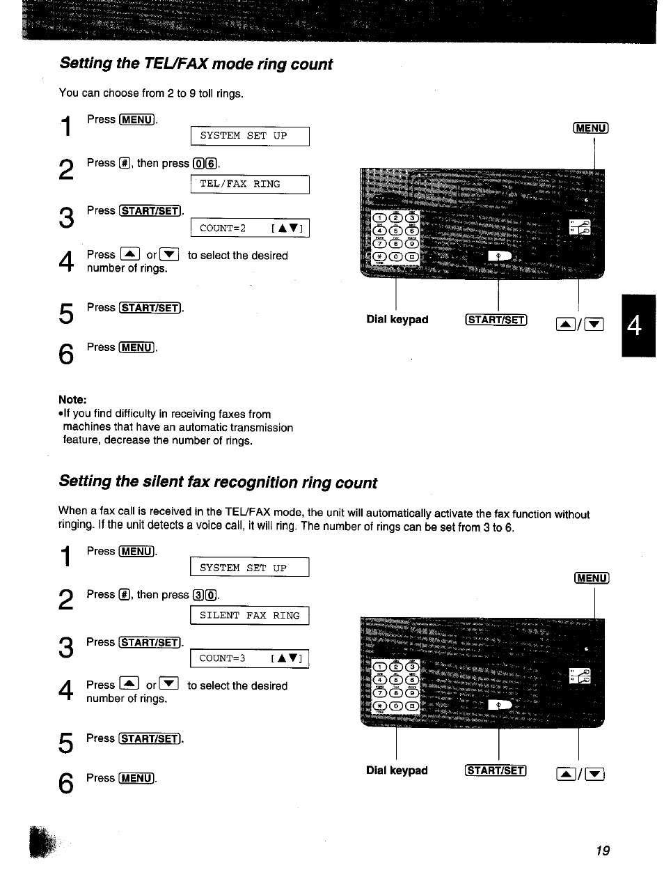 Note | Panasonic KX-F1000NZ User Manual | Page 19 / 64
