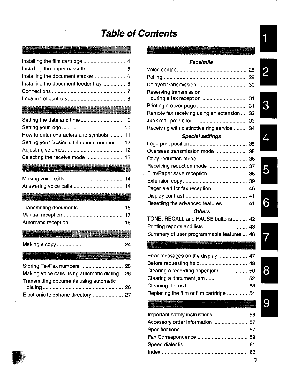 Panasonic KX-F1000NZ User Manual | Page 3 / 64