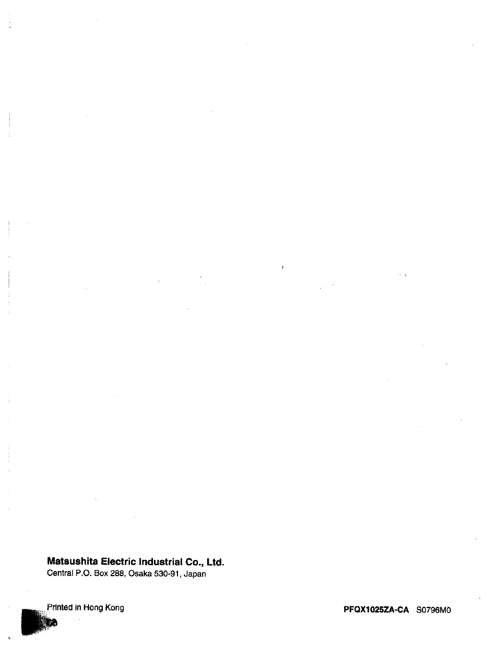 Matsushita electric industrial co., ltd | Panasonic KX-F1000NZ User Manual | Page 64 / 64