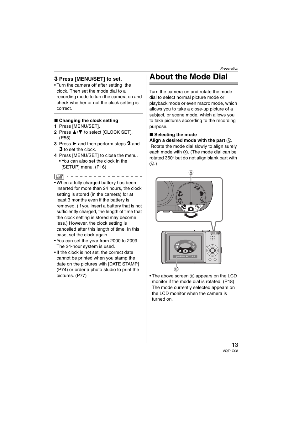 About the mode dial | Panasonic DMC-FX30 User Manual | Page 13 / 112