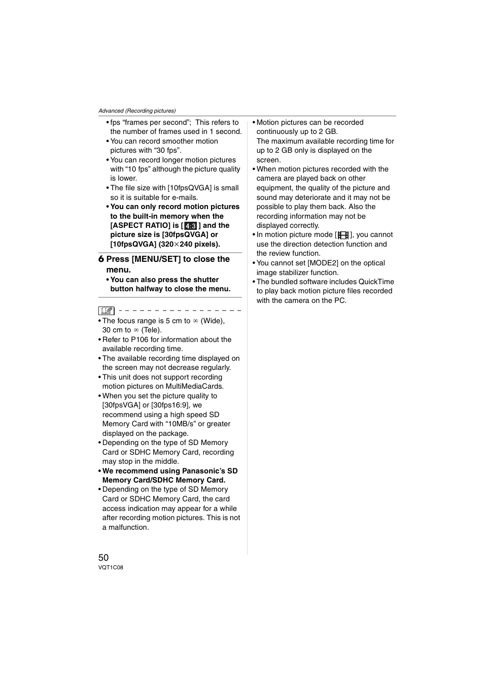 Panasonic DMC-FX30 User Manual | Page 50 / 112