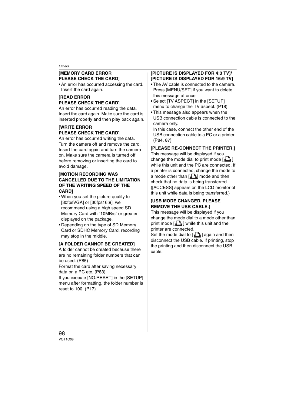 Panasonic DMC-FX30 User Manual | Page 98 / 112