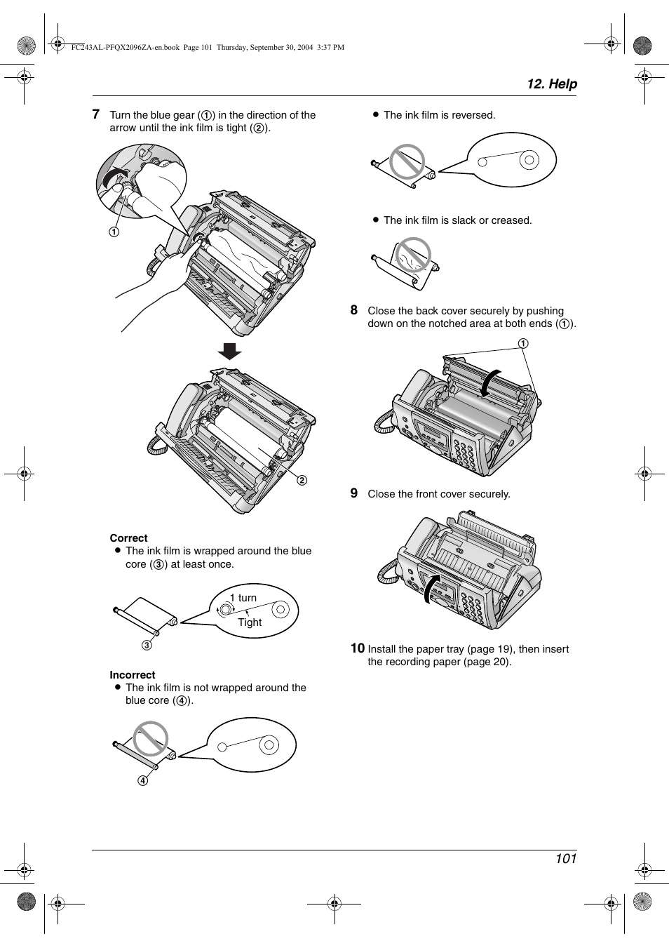 Panasonic KX-FC241AL User Manual | Page 103 / 114