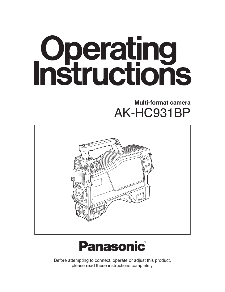 Panasonic AK-HC931BP User Manual | 32 pages