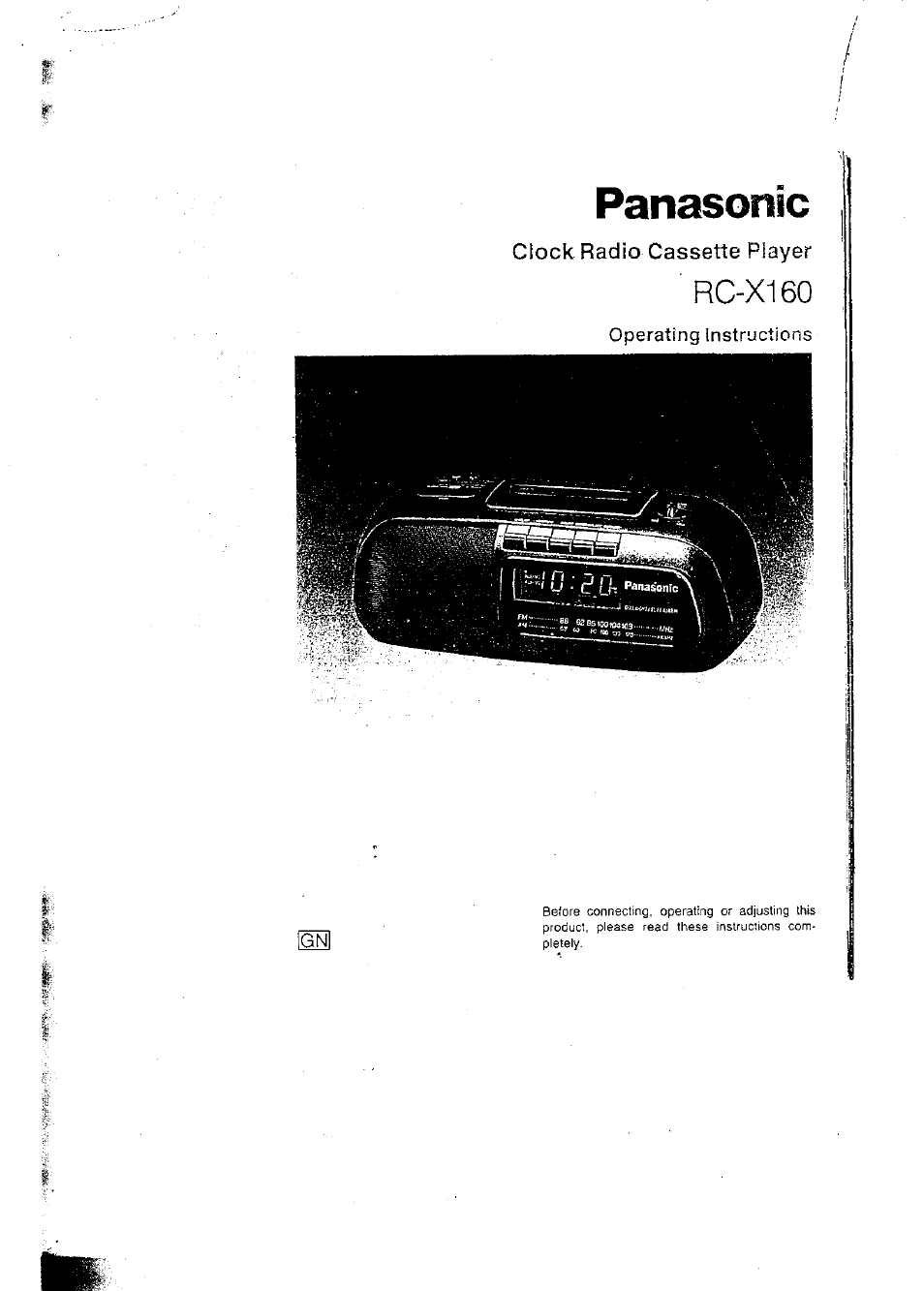 Panasonic RCX160 User Manual | 23 pages