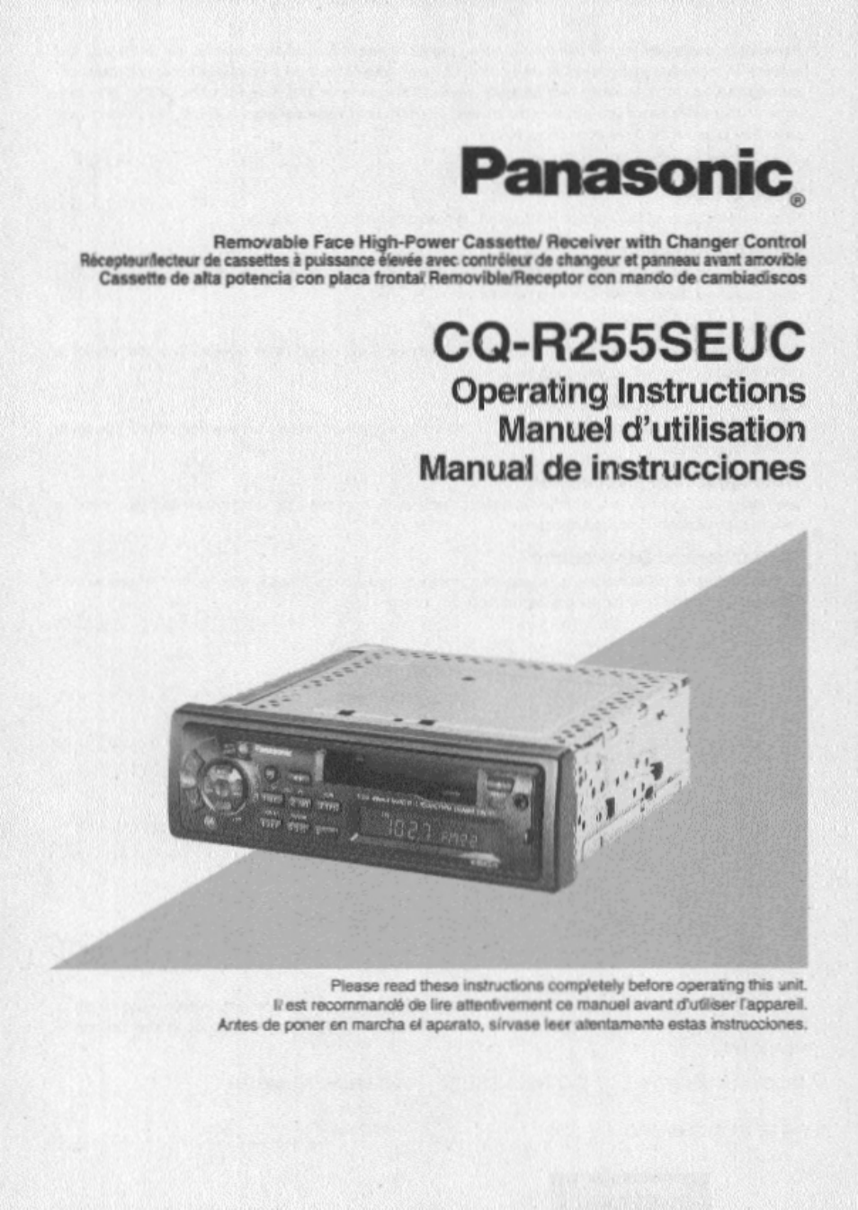 Panasonic CQR255SEUC User Manual | 80 pages