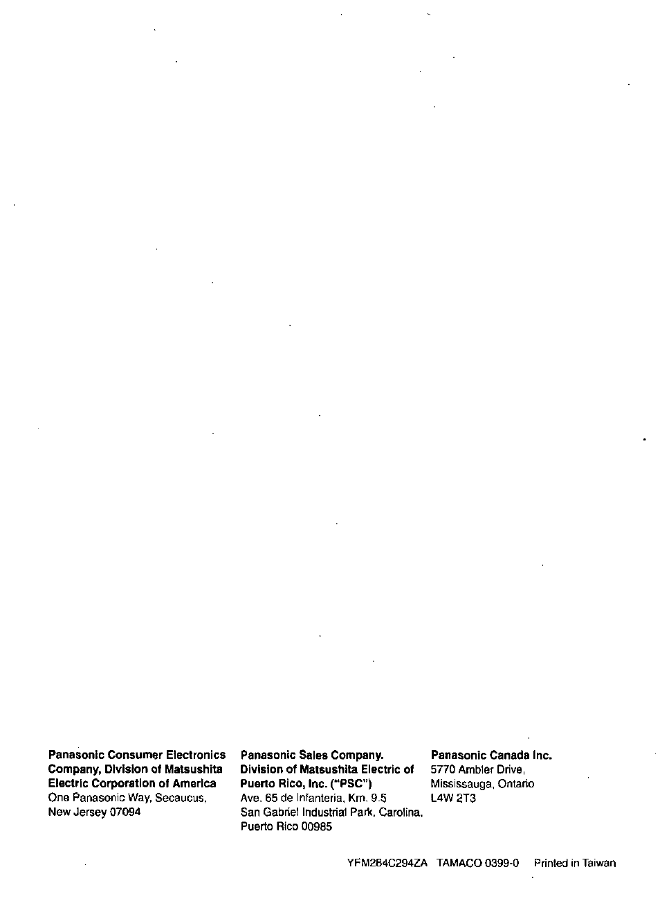 Panasonic CQR255SEUC User Manual | Page 80 / 80