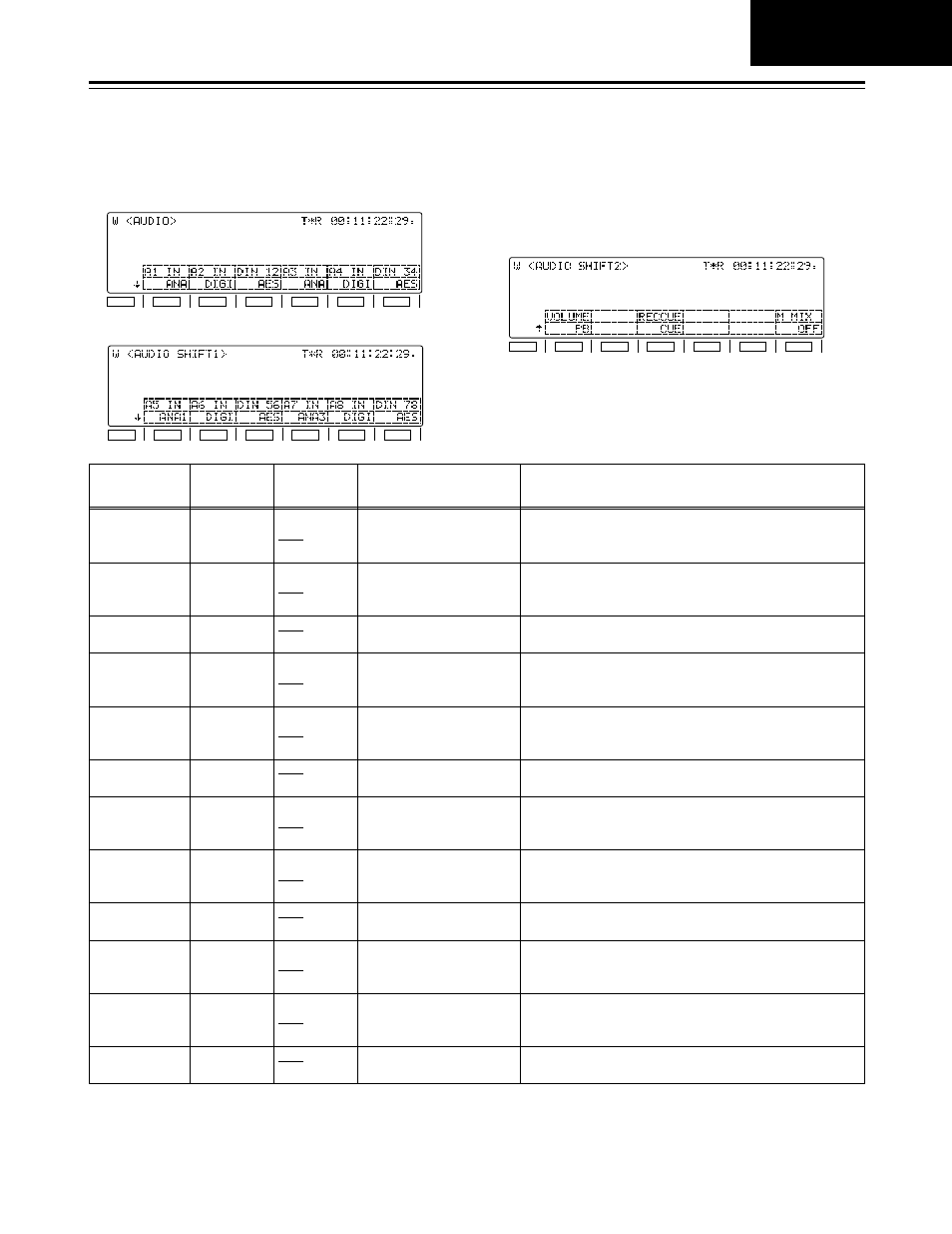 Audio, Function menus | Panasonic AJ-HD1700PE User Manual | Page 49 / 134