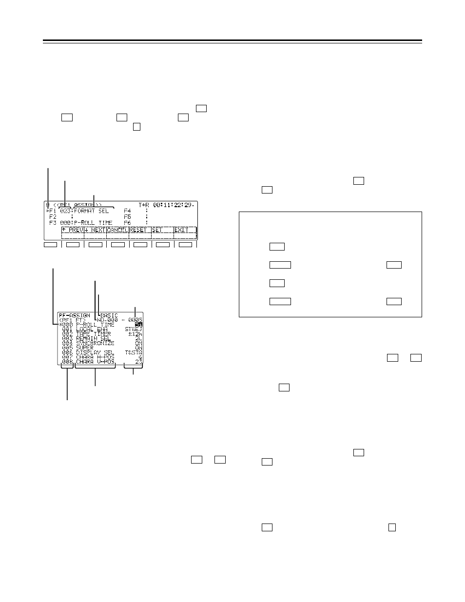 Pf1/pf2, Function menus | Panasonic AJ-HD1700PE User Manual | Page 64 / 134