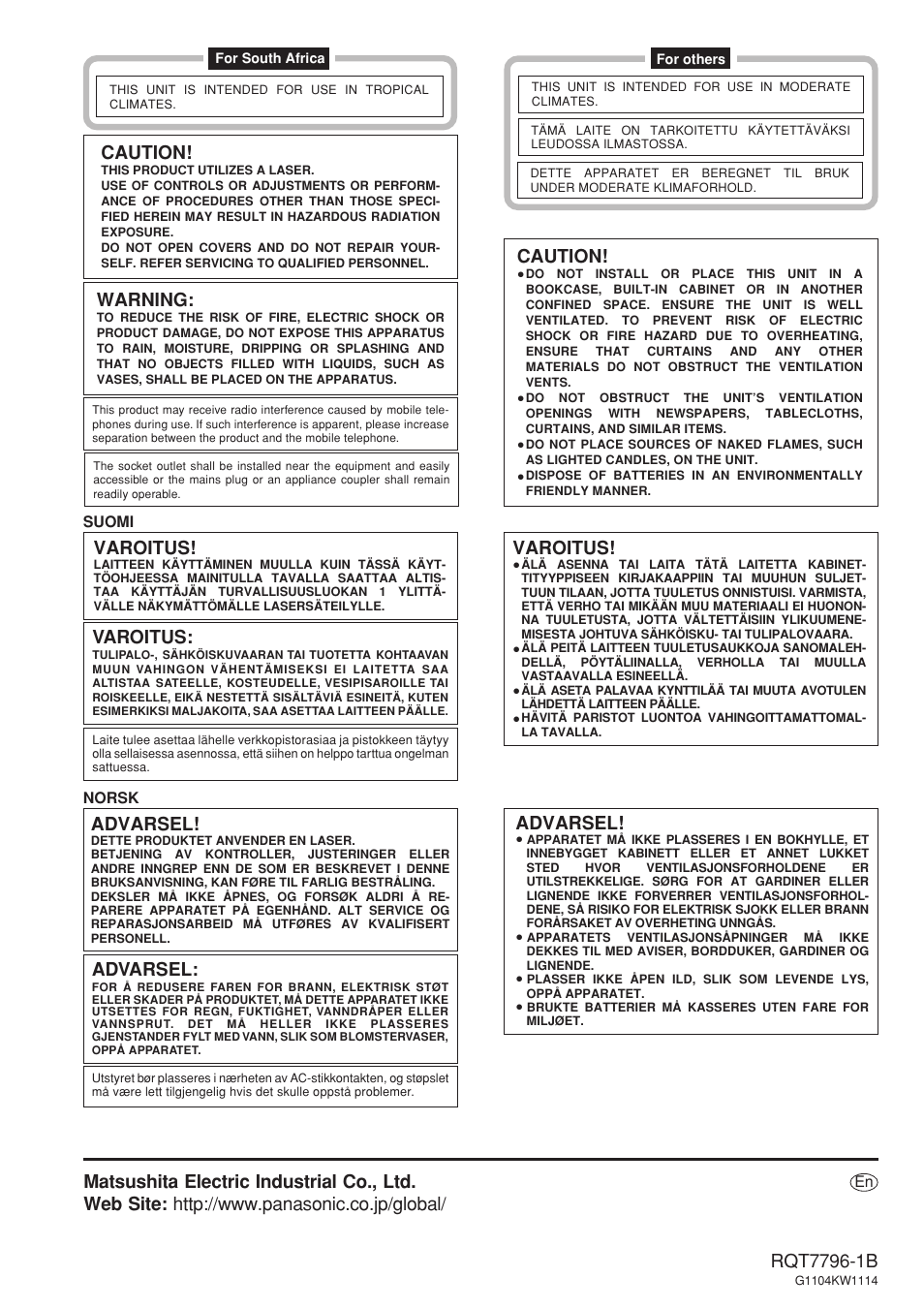 Panasonic SC-AK230 User Manual | Page 16 / 16