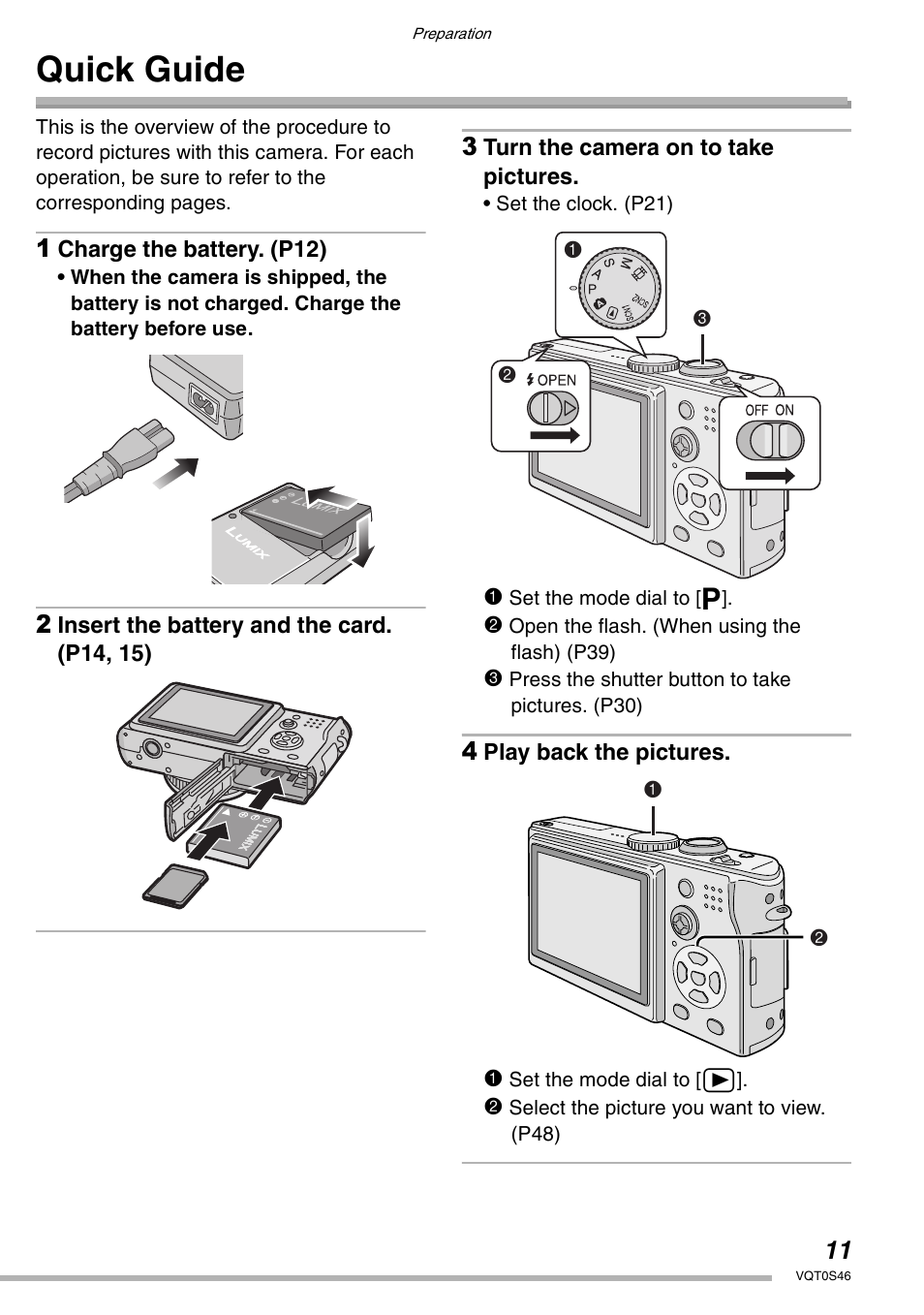 Quick guide | Panasonic DMC-LX1GN User Manual | Page 11 / 128