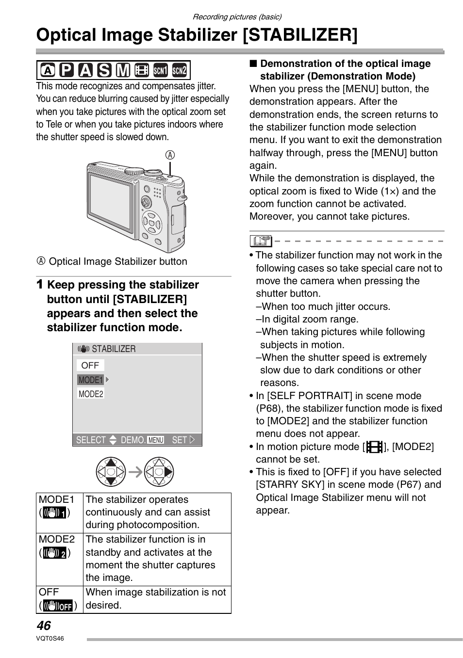 Optical image stabilizer [stabilizer | Panasonic DMC-LX1GN User Manual | Page 46 / 128