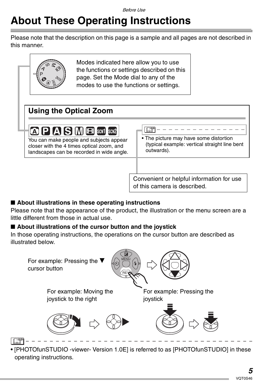 About these operating instructions, Using the optical zoom | Panasonic DMC-LX1GN User Manual | Page 5 / 128