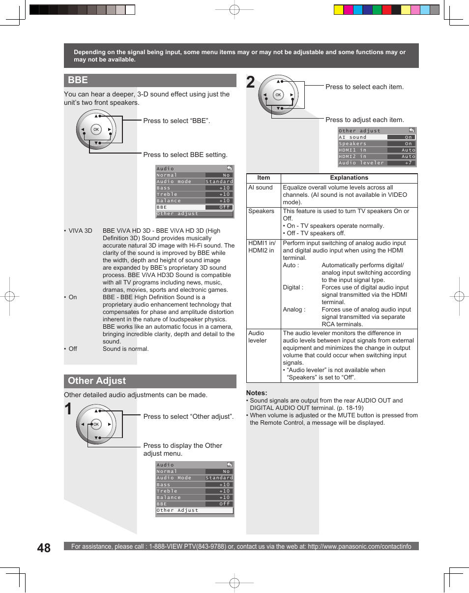 Other adjust | Panasonic PT 56DLX76 User Manual | Page 48 / 92