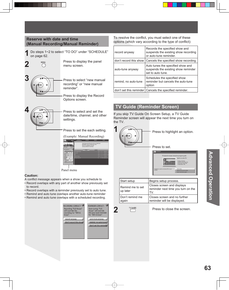 Advanced op er a tion | Panasonic PT 56DLX76 User Manual | Page 63 / 92