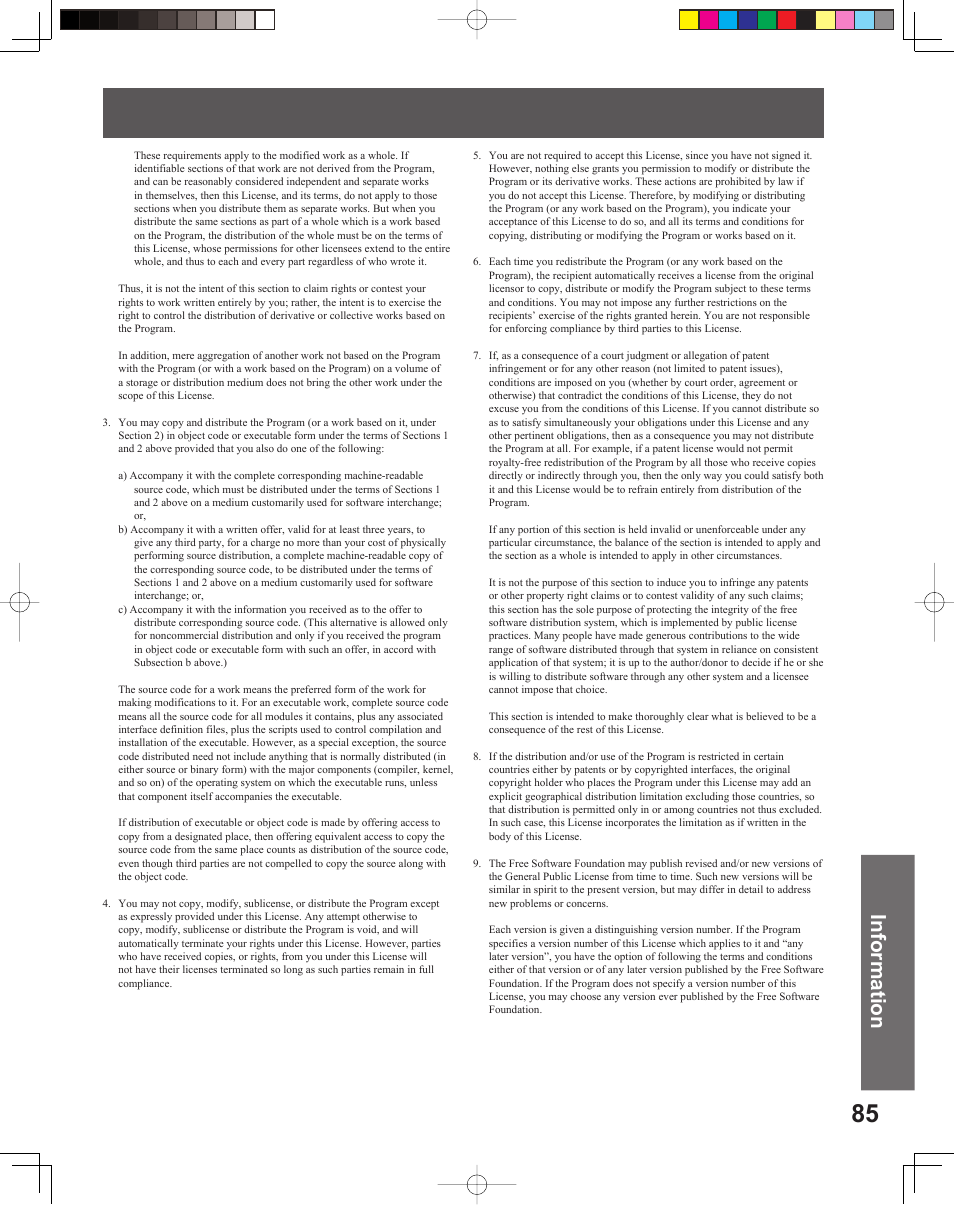 Information | Panasonic PT 56DLX76 User Manual | Page 85 / 92