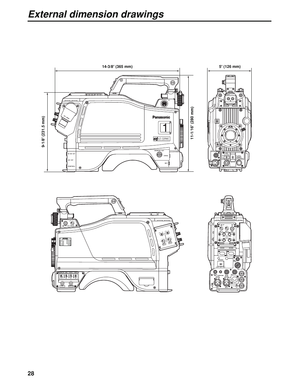 External dimension drawings, Rnam y /c | Panasonic AK-HC930P User Manual | Page 28 / 30