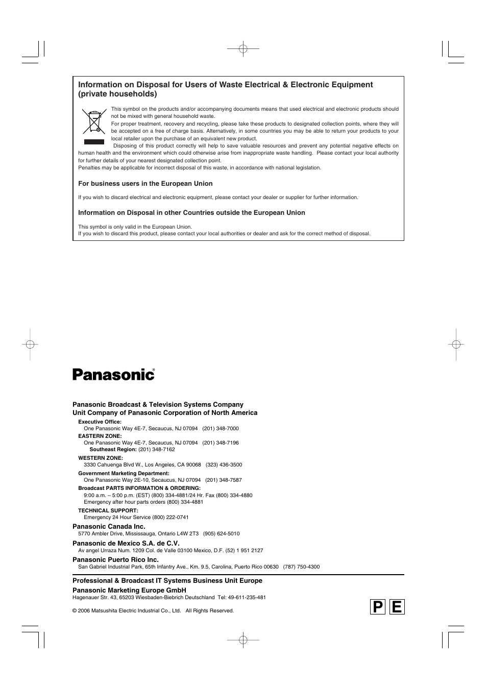 Panasonic AJ-HDX900E User Manual | Page 134 / 134