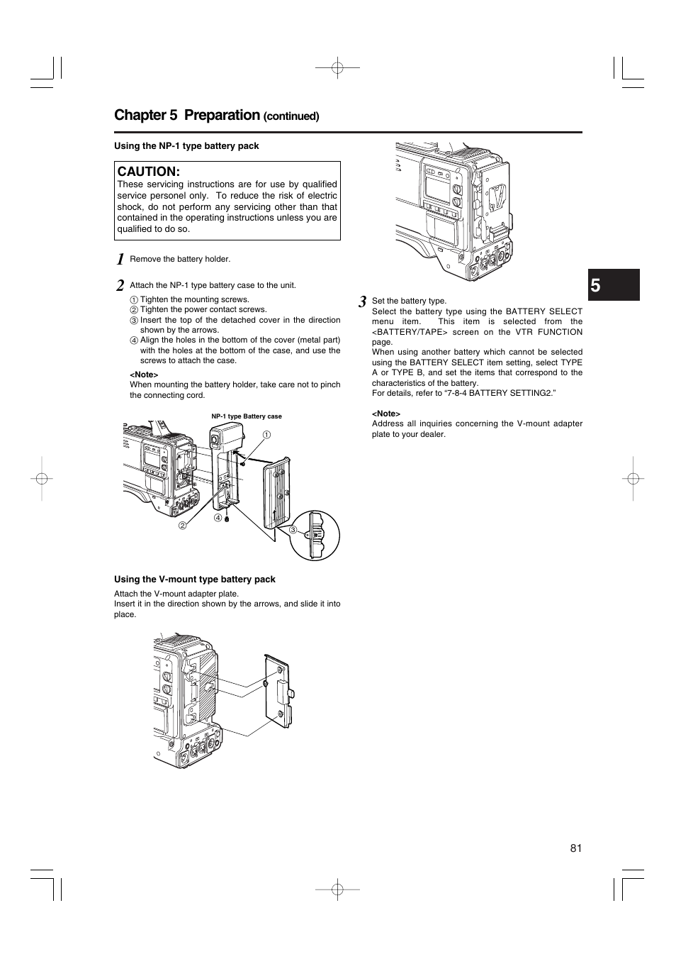 Chapter 5 preparation, Caution | Panasonic AJ-HDX900E User Manual | Page 81 / 134