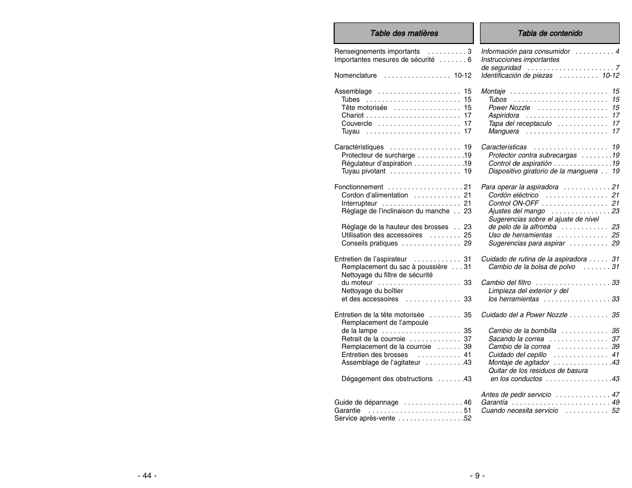 Panasonic MC-V9634 User Manual | Page 44 / 52