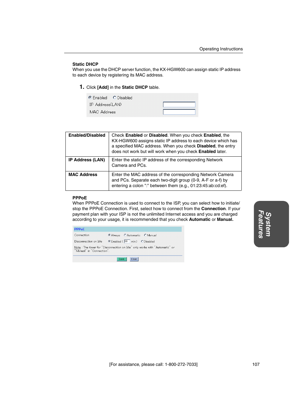 System featur es | Panasonic KX-HGW600 User Manual | Page 107 / 152