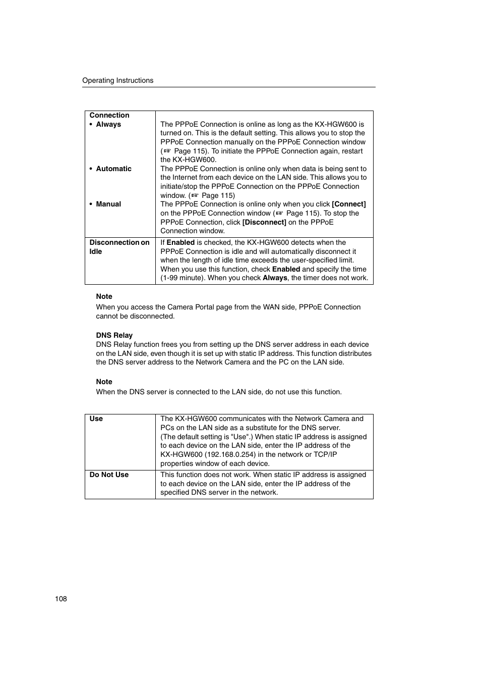 Panasonic KX-HGW600 User Manual | Page 108 / 152