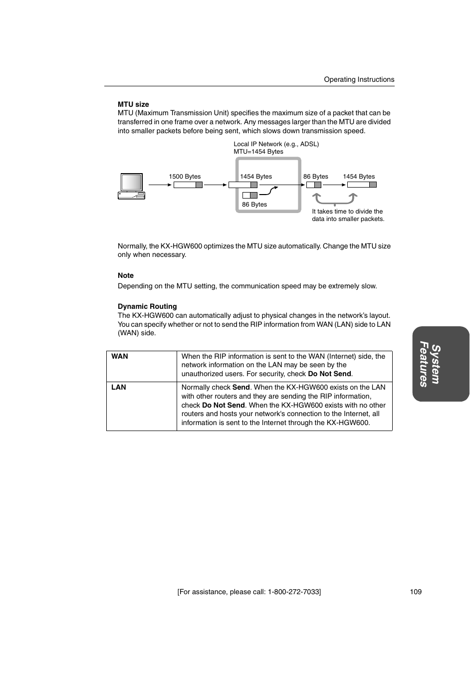 System featur es | Panasonic KX-HGW600 User Manual | Page 109 / 152
