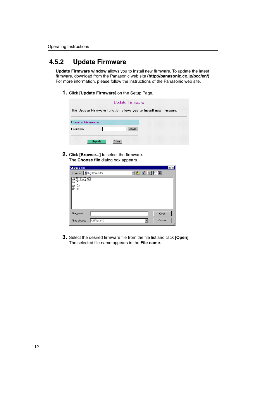 2 update firmware | Panasonic KX-HGW600 User Manual | Page 112 / 152