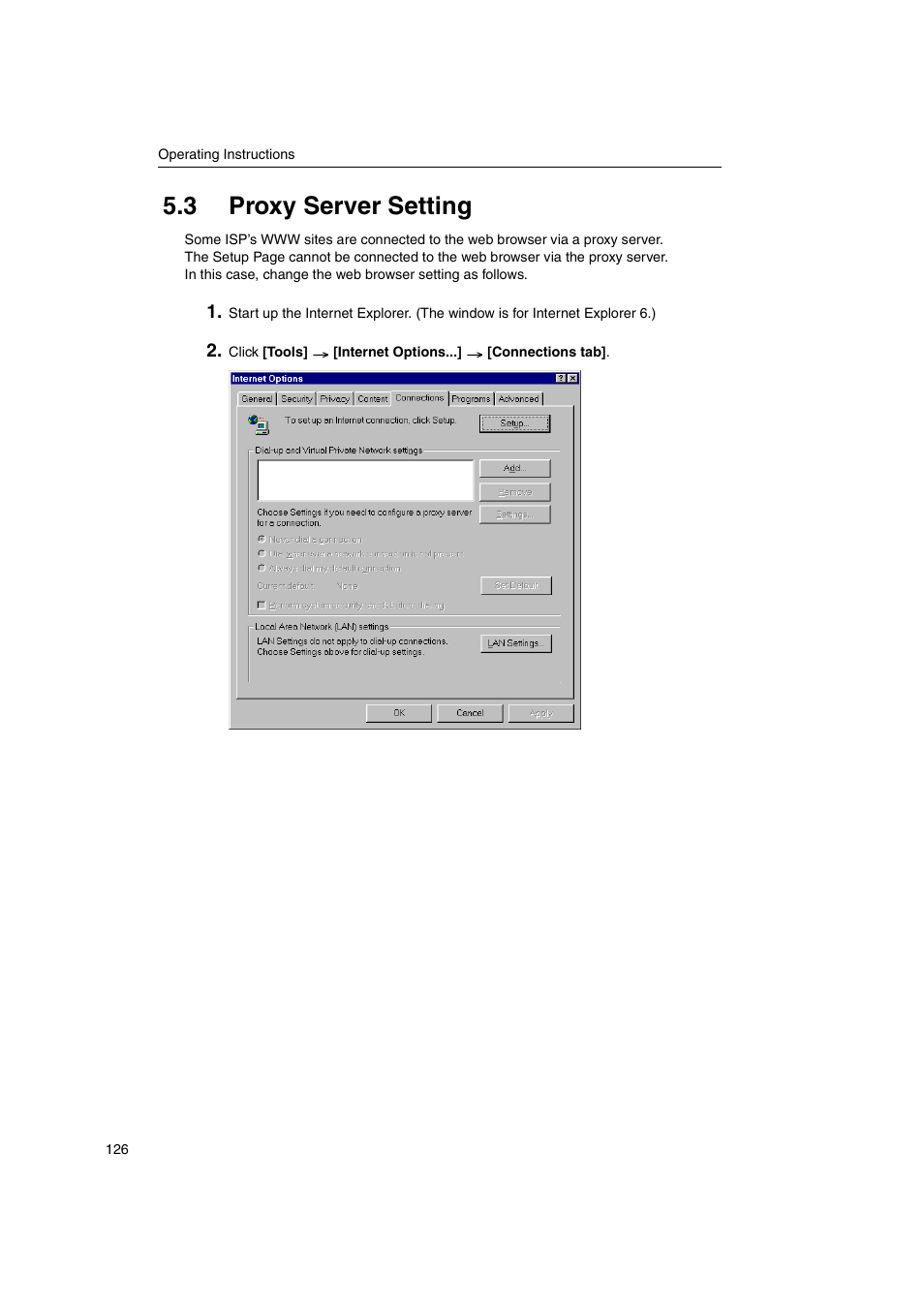 3 proxy server setting | Panasonic KX-HGW600 User Manual | Page 126 / 152