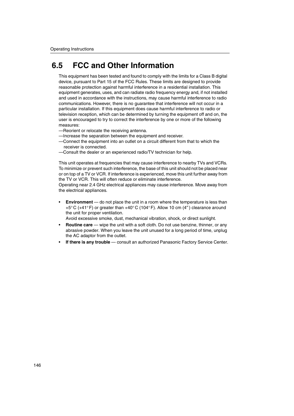 5 fcc and other information | Panasonic KX-HGW600 User Manual | Page 146 / 152