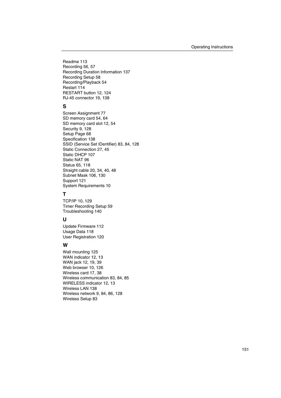 Panasonic KX-HGW600 User Manual | Page 151 / 152