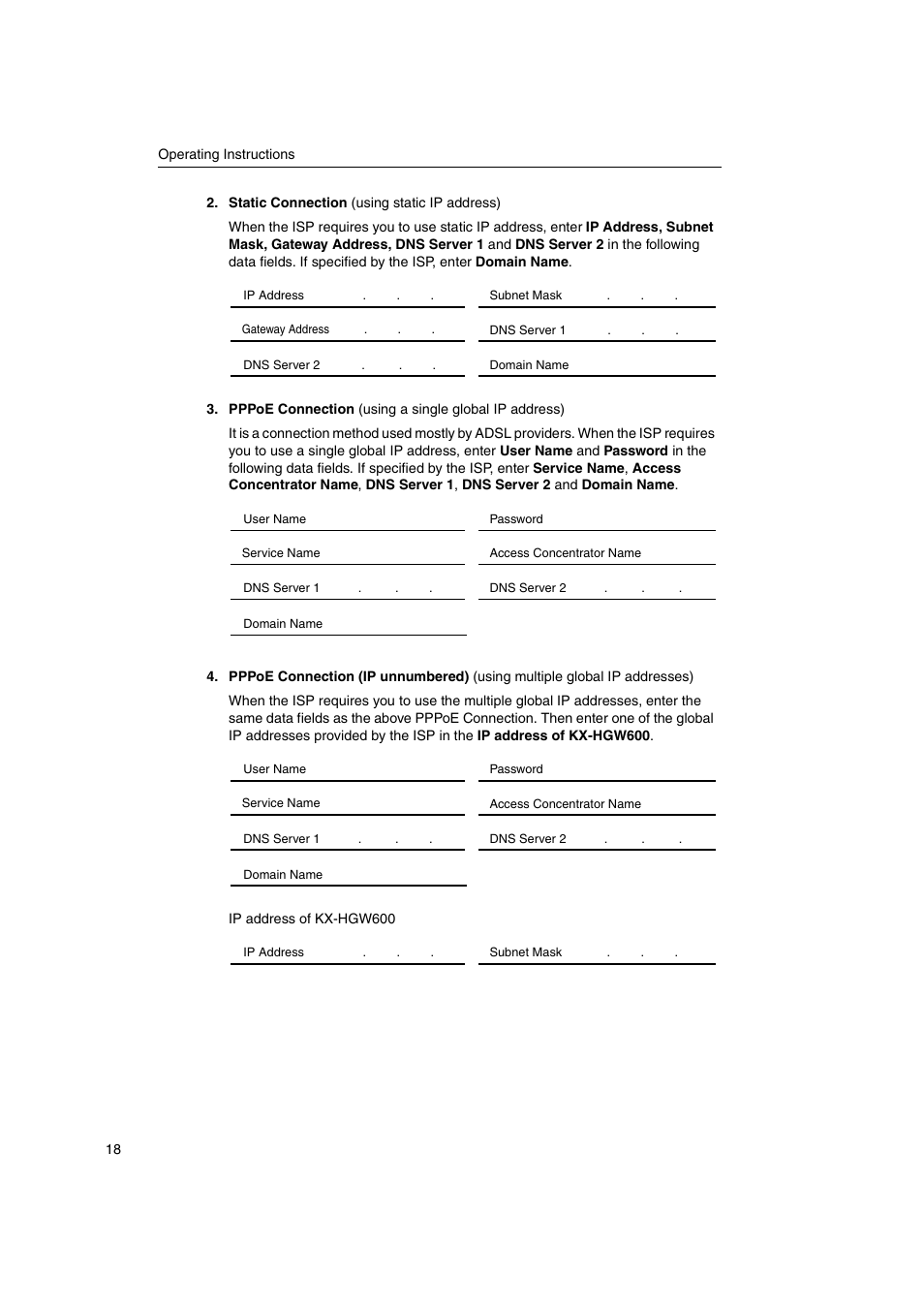 Panasonic KX-HGW600 User Manual | Page 18 / 152