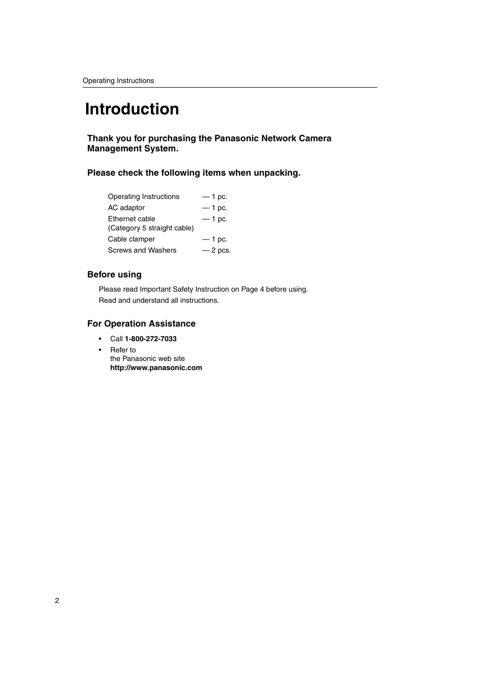 Introduction | Panasonic KX-HGW600 User Manual | Page 2 / 152