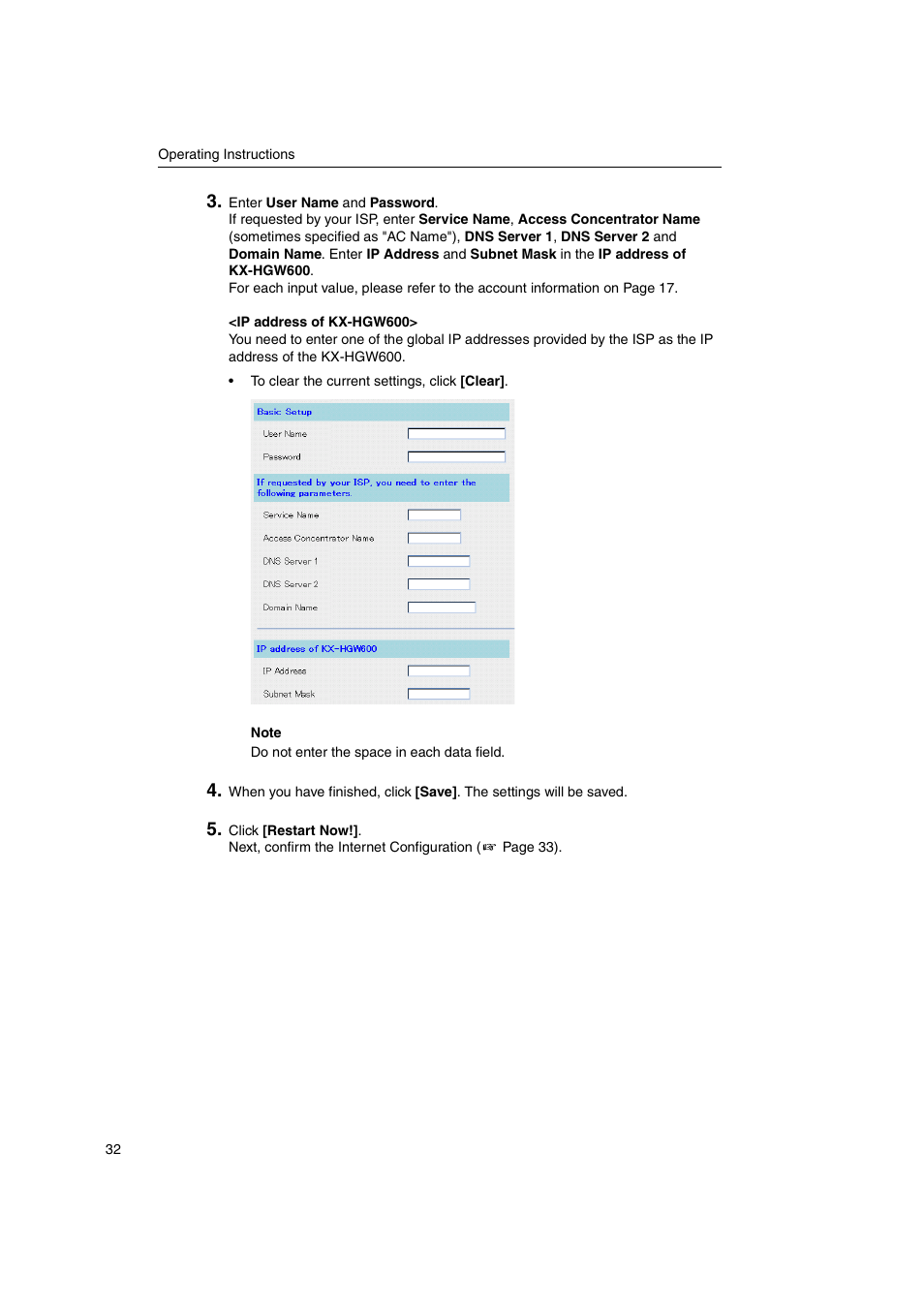 Panasonic KX-HGW600 User Manual | Page 32 / 152