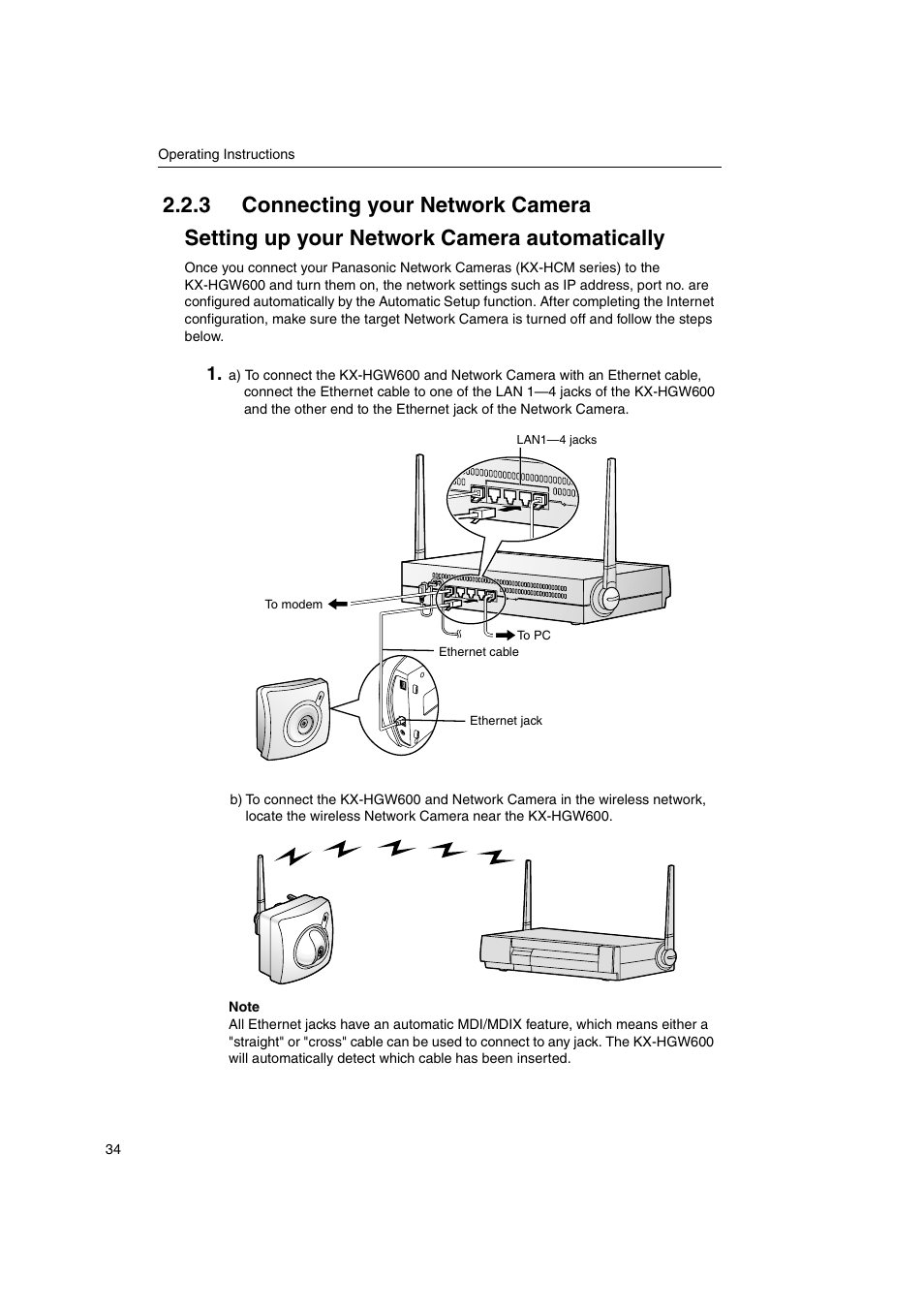 3 connecting your network camera | Panasonic KX-HGW600 User Manual | Page 34 / 152