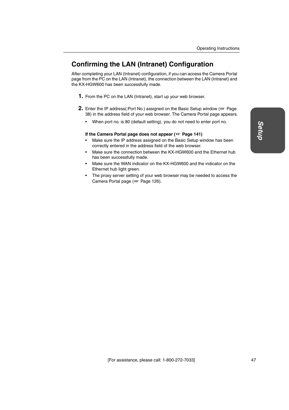 Panasonic KX-HGW600 User Manual | Page 47 / 152