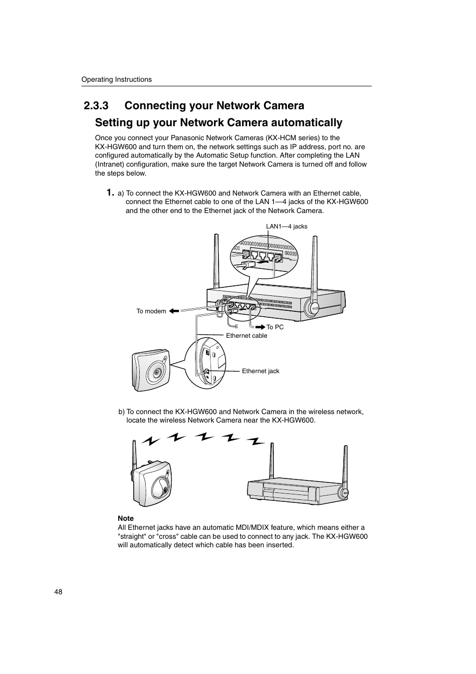 3 connecting your network camera | Panasonic KX-HGW600 User Manual | Page 48 / 152
