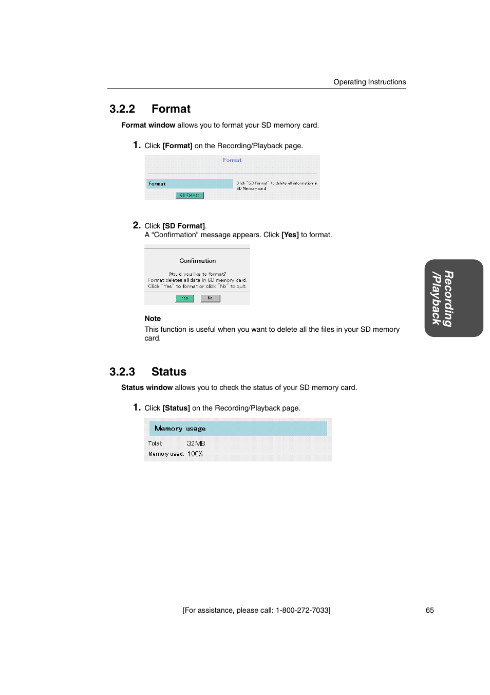 2 format, 3 status, 2 format 3.2.3 status | Panasonic KX-HGW600 User Manual | Page 65 / 152
